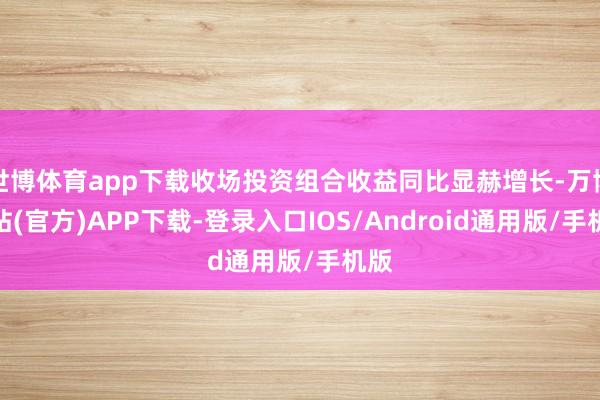 世博体育app下载收场投资组合收益同比显赫增长-万博网站(官方)APP下载-登录入口IOS/Android通用版/手机版