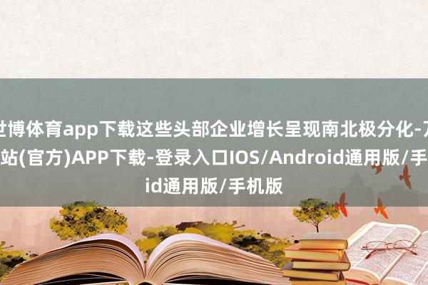 世博体育app下载这些头部企业增长呈现南北极分化-万博网站(官方)APP下载-登录入口IOS/Android通用版/手机版