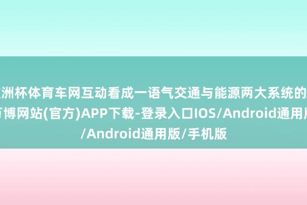 欧洲杯体育车网互动看成一语气交通与能源两大系统的要津工夫-万博网站(官方)APP下载-登录入口IOS/Android通用版/手机版