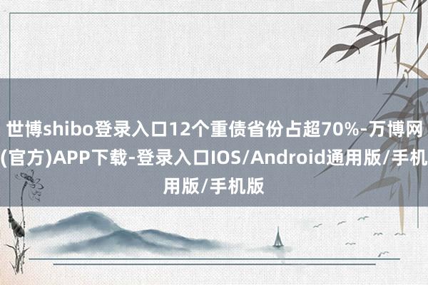 世博shibo登录入口12个重债省份占超70%-万博网站(官方)APP下载-登录入口IOS/Android通用版/手机版