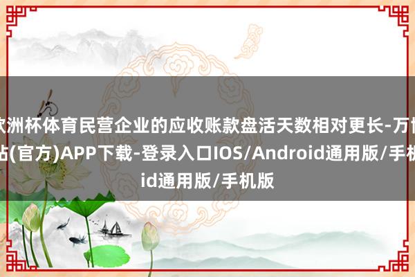 欧洲杯体育民营企业的应收账款盘活天数相对更长-万博网站(官方)APP下载-登录入口IOS/Android通用版/手机版